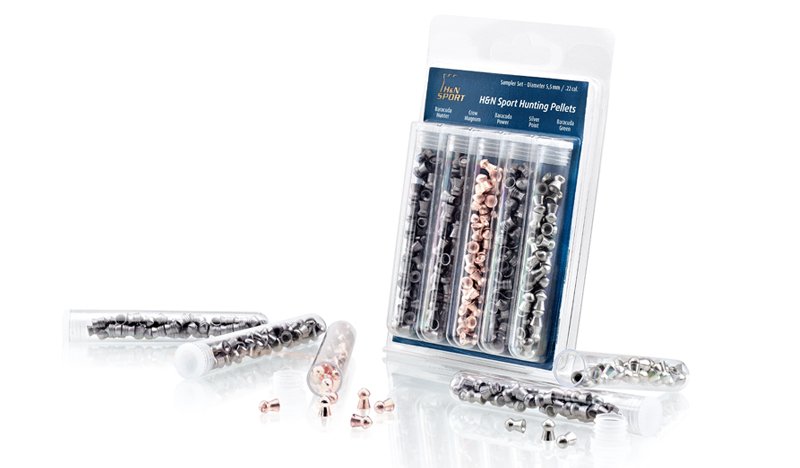 Охотничий набор H&N из 5 видов пуль - Sampler Hunting Set 5,5мм от 0,8г до 1,37г (155шт) Охотничий набор H&N из 5 видов пуль - Sampler Hunting Set 5,5мм от 0,8г до 1,37г (155шт)