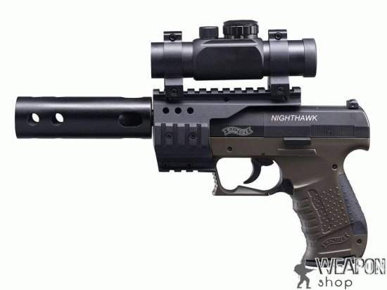 Пневматический пистолет Umarex Walther NightHawk green 412.02.31 Пневматический пистолет Umarex Walther NightHawk green 412.02.31